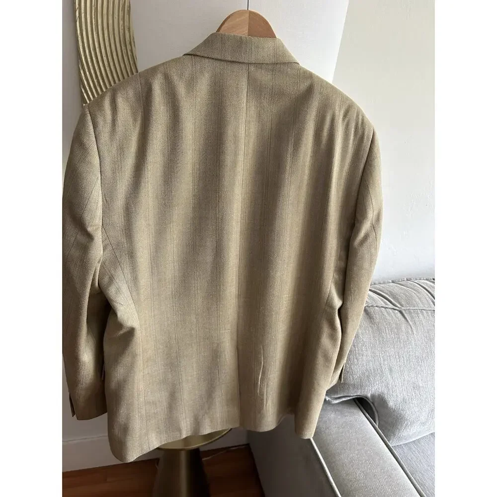 Lauren Ralph Beige Lauren Silk Wool Blazer  Size 44S Preppy Old Money